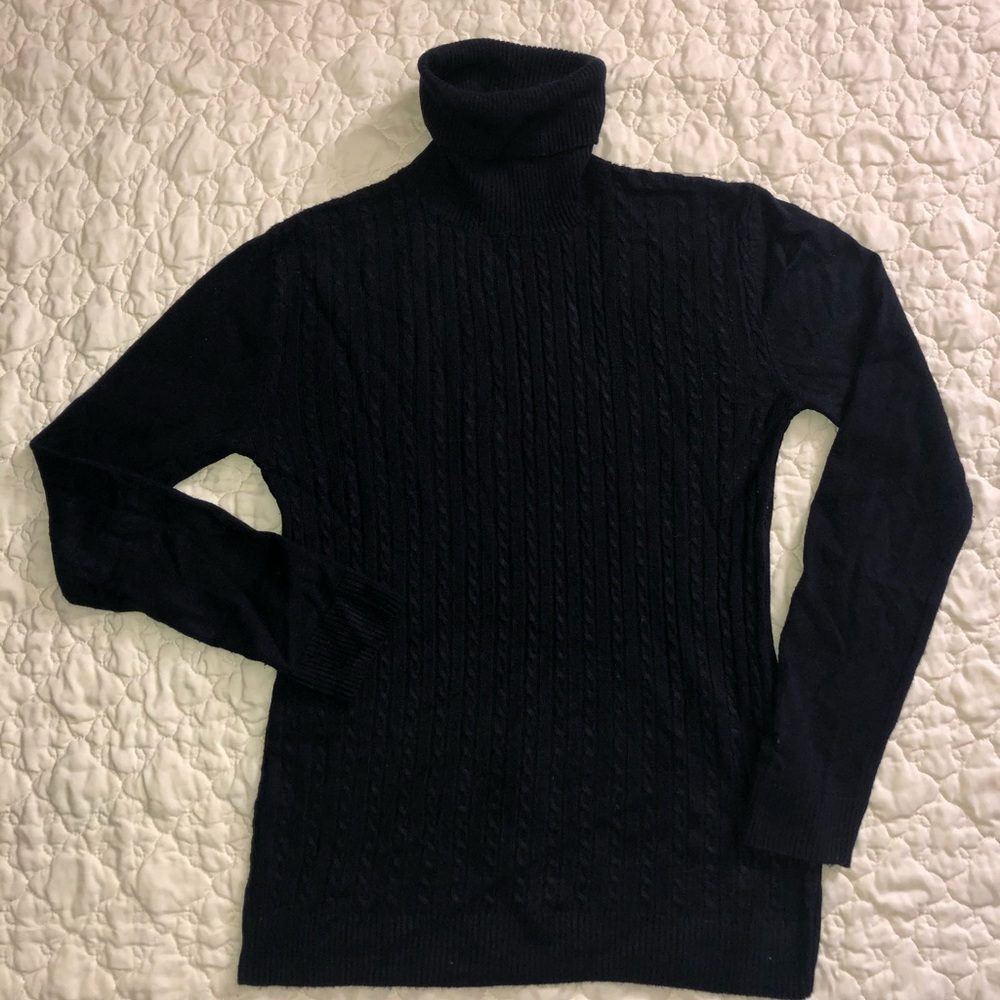 Black turtle neck sweater